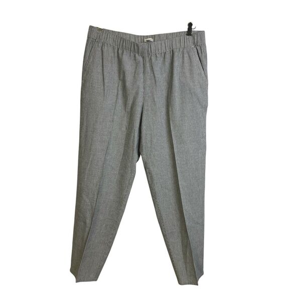 Eileen Fisher Pants - Eileen Fisher Organic Linen Tapered Pants Womens Multi Striped Crop Size Large